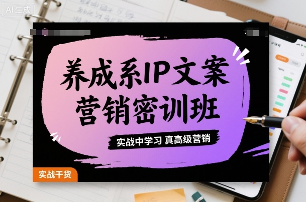 养成系IP文案营销密训班，实战中学习真高级营销-月亮湾网创资源站