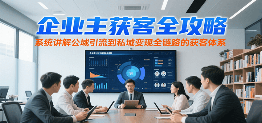 企业主获客全攻略，系统讲解公域引流到私域变现全链路的获客体系-月亮湾网创资源站