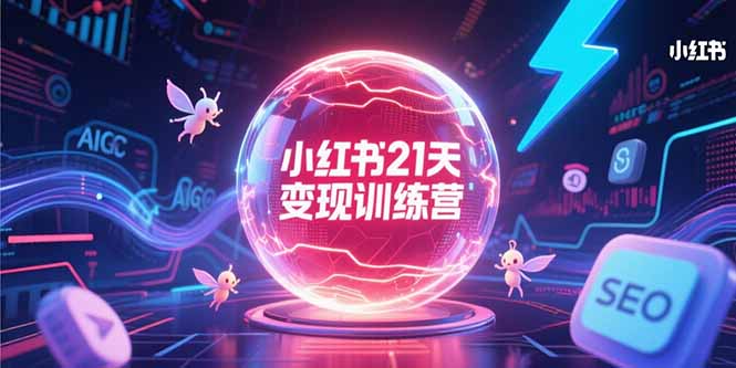 小红书21天变现训练营，AIGC工具高效应用，SEO优化核心技巧-月亮湾网创资源站