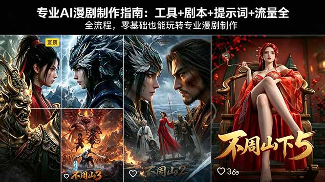 专业AI漫剧制作指南：工具+剧本+提示词+流量全流程，零基础也能玩转专业漫剧制作-月亮湾网创资源站