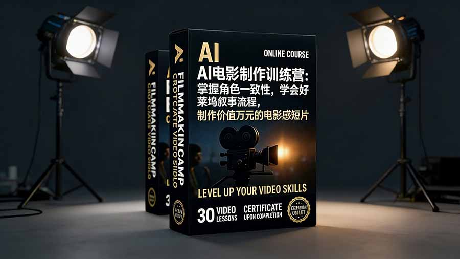 AI电影制作训练营：掌握角色一致性，学会好莱坞叙事流程，制作价值万元的电影感短片-月亮湾网创资源站