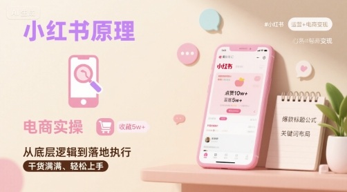 小红书原理以及详细实操流程，小红书电商教程-月亮湾网创资源站
