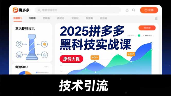 2025拼多多黑科技实战课，擎天柱玩法、爆流SKU、原价大促，技术引流，单店日销轻松破千单-月亮湾网创资源站