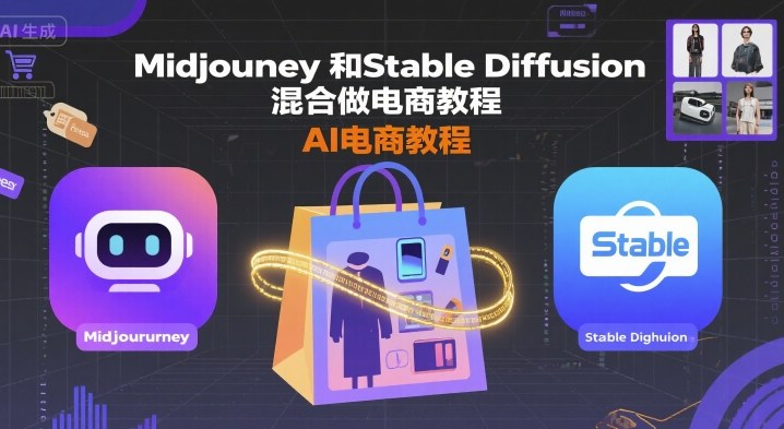 Midjourney和Stable Diffusion混合做电商教程-ai电商教程-月亮湾网创资源站