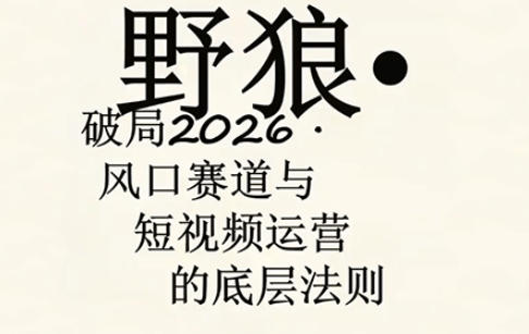 野狼团队·多平台实操运营课，覆盖AI口播、服装、好物、漫剪等热门玩法(更新4月)-月亮湾网创资源站
