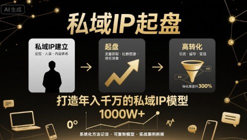私域IP起盘，私域ip建立、起盘、高转化，打造年入千万的私域ip模型-月亮湾网创资源站