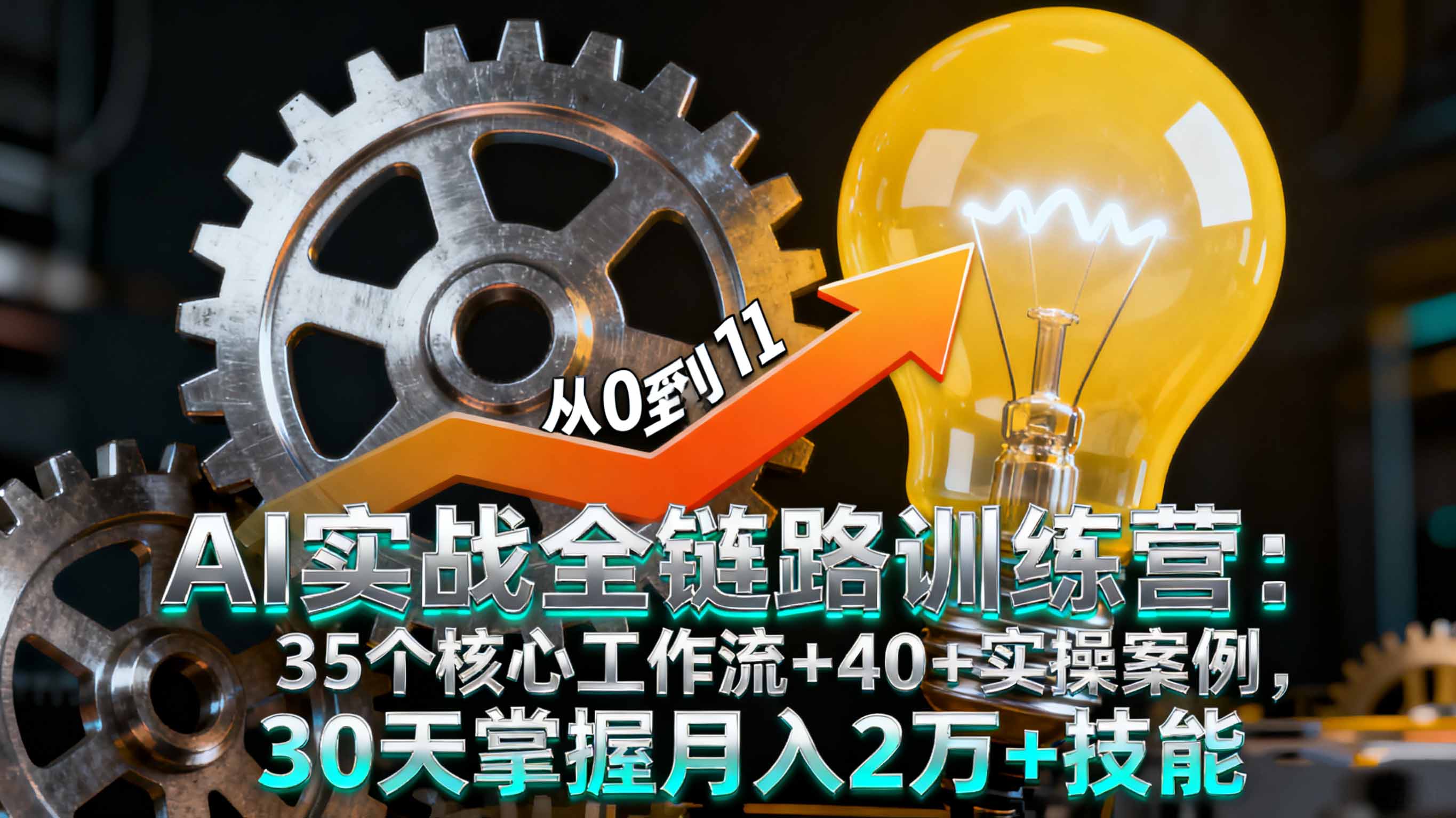 AI实战全链路训练营：35个核心工作流+40+实操案例，30天掌握月入2万+技能-月亮湾网创资源站