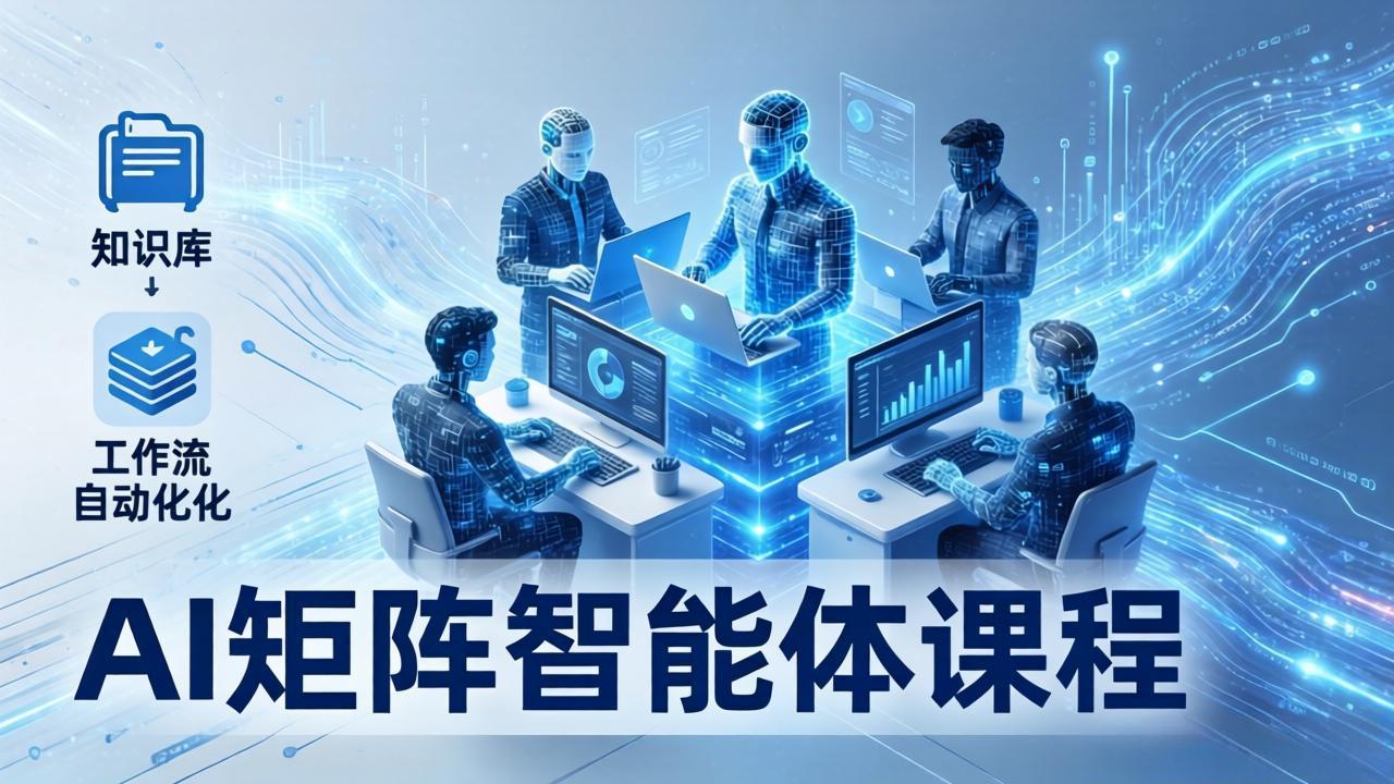 AI矩阵智能体实战：100个数字员工批量生产内容，文本知识库+工作流自动化全搞定-月亮湾网创资源站