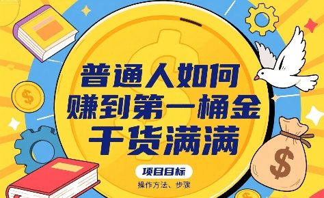 普通人如何賺到第一桶金，干货满满，操作方法及步骤-月亮湾网创资源站