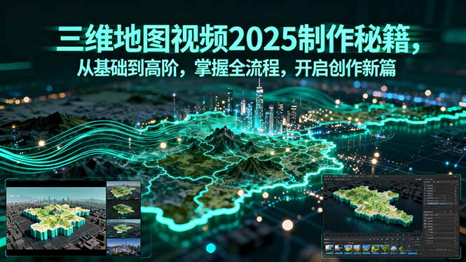 三维地图视频2025制作秘籍，从基础到高阶，掌握全流程，开启创作新篇-月亮湾网创资源站