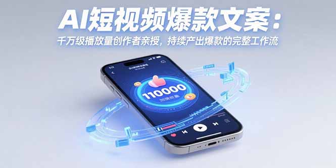AI短视频爆款文案：千万级播放量创作者亲授，持续产出爆款的完整工作流-月亮湾网创资源站