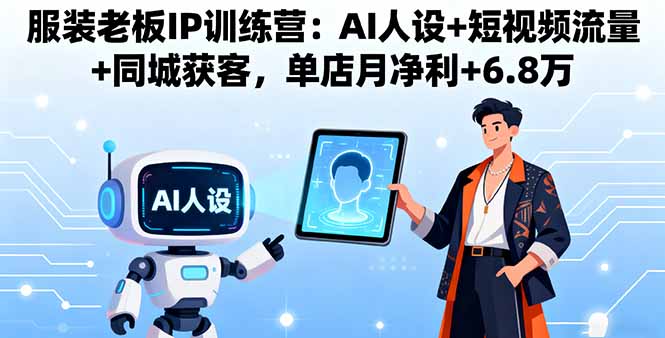 服装老板IP训练营：AI人设+短视频流量+同城获客，单店月净利+6.8万-月亮湾网创资源站