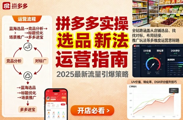 王校长9月12拼多多实操新玩法，全链路涵盖从店铺选品、找对标，布局链接，推广玩法等多维度运营思路-月亮湾网创资源站