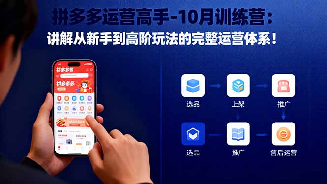 拼多多运营高手-10月训练营：讲解从新手到高阶玩法的完整运营体系！-月亮湾网创资源站