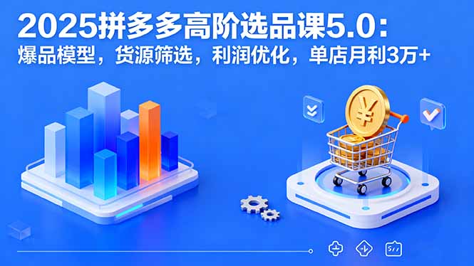 2025拼多多高阶选品课5.0：爆品模型，货源筛选，利润优化，单店月利3万+-月亮湾网创资源站