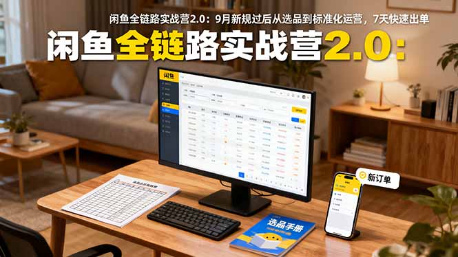闲鱼全链路实战营2.0：9月新规过后从选品到标准化运营，7天快速出单-月亮湾网创资源站
