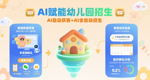 AI赋能幼儿园招生，AI自动获客+AI全自动招生-月亮湾网创资源站