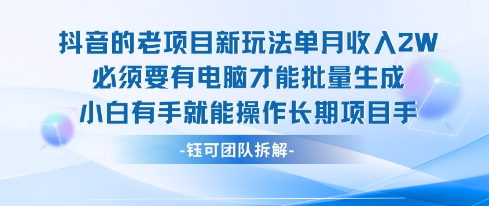 老项目新玩法单月收入2W小白有手就能操作长期项目-月亮湾网创资源站