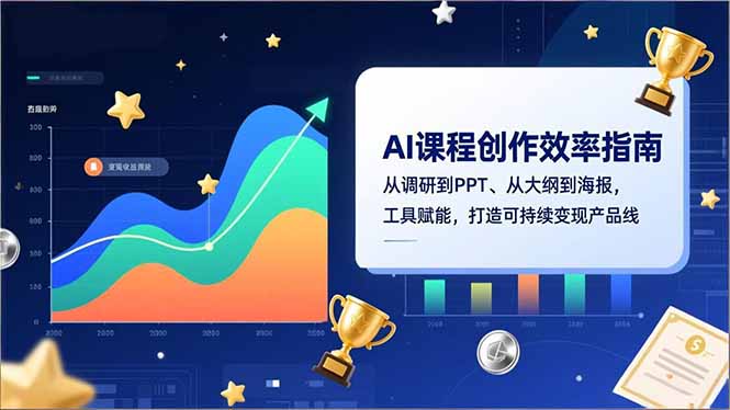 AI课程创作效率指南，从调研到PPT、从大纲到海报，工具赋能，打造可持续变现产品线-月亮湾网创资源站