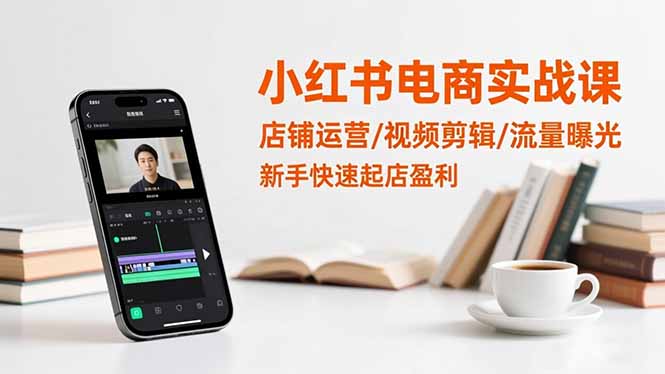 小红书电商实战课：店铺运营/视频剪辑/流量曝光，新手快速起店盈利-月亮湾网创资源站