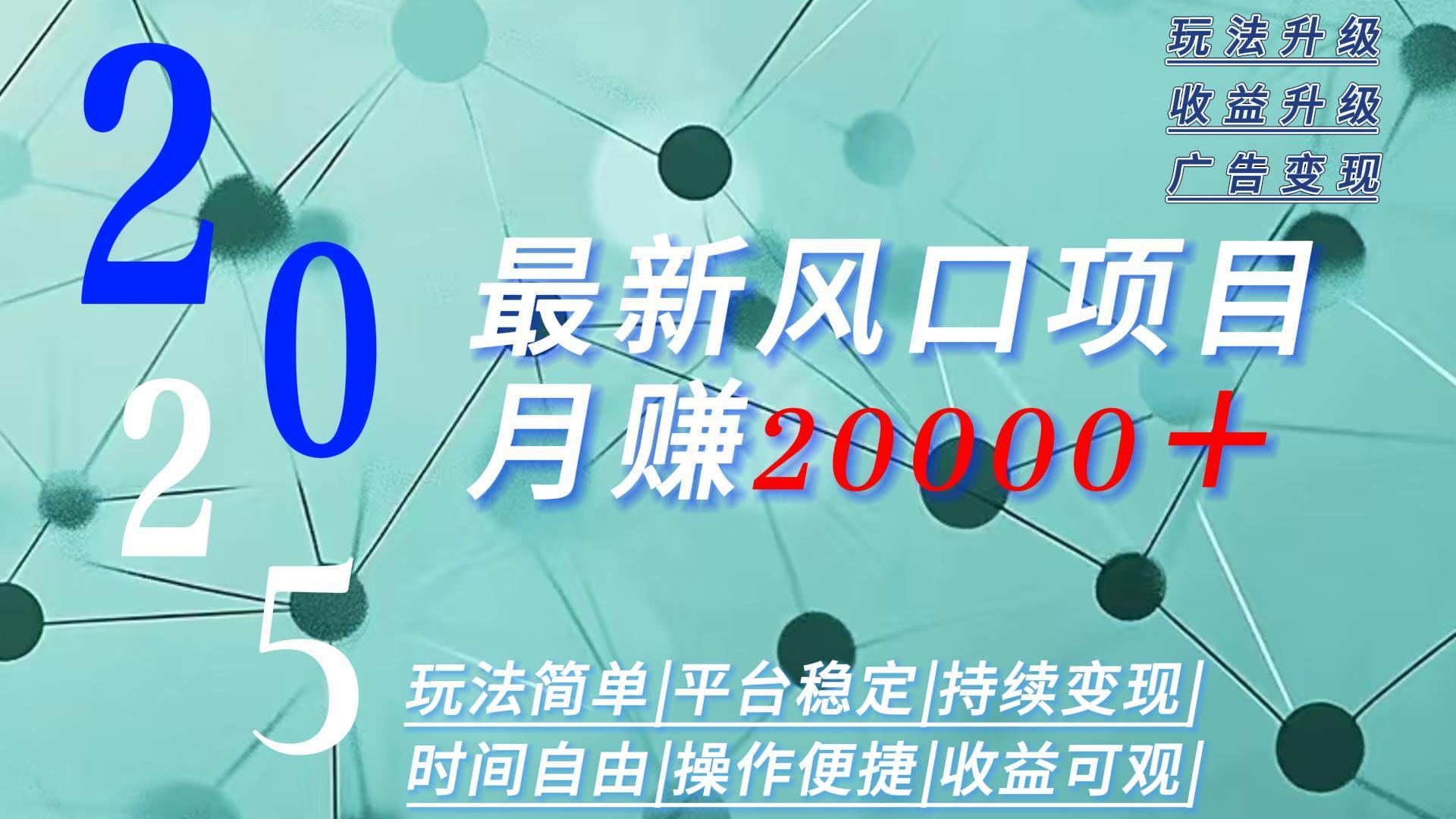 2025广告赛道新风口-月赚2W＋玩法简单，时间自由-月亮湾网创资源站
