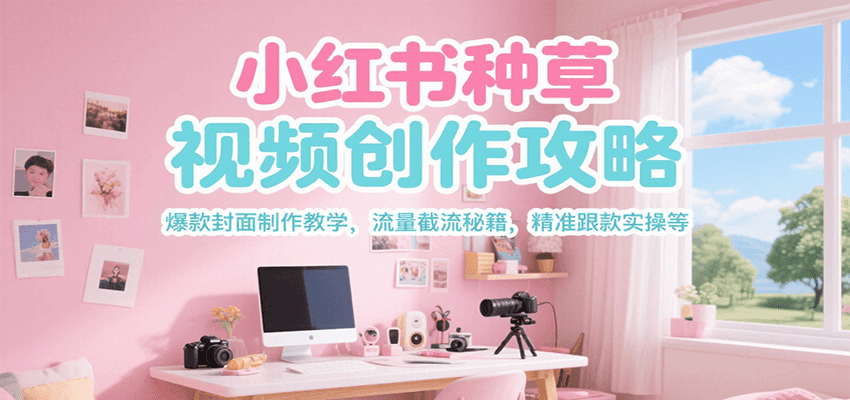 小红书种草视频创作攻略，爆款封面制作教学 ，流量截流秘籍 ，精准跟款实操等-月亮湾网创资源站