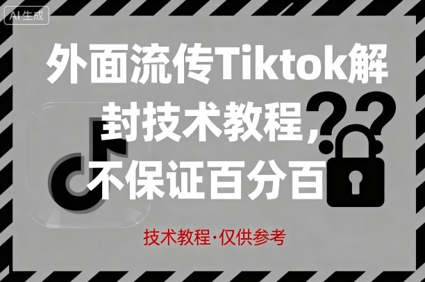 外面流传Tiktok解封技术教程，不保证百分百，具体自测-月亮湾网创资源站