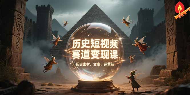 历史短视频赛道变现课，百集素材库应用，文案剪辑技巧，账号运营全案-月亮湾网创资源站