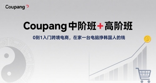 Coupang中阶班+高阶班，0到1入门跨境电商，在家一台电脑挣韩国人的钱-月亮湾网创资源站