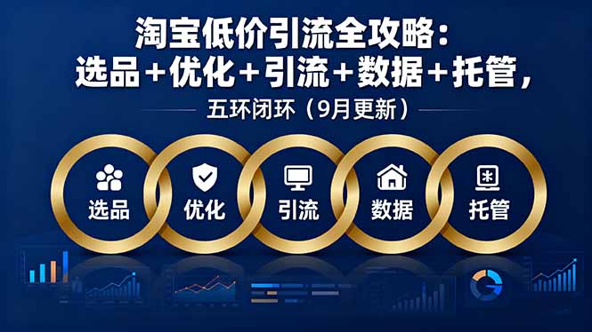 淘宝低价引流全攻略：选品＋优化＋引流＋数据＋托管，五环闭环(9月更新-月亮湾网创资源站