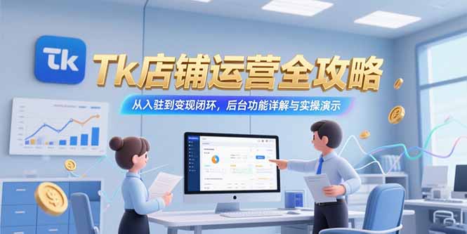 Tk店铺运营全攻略，从入驻到变现闭环，后台功能详解与实操演示-月亮湾网创资源站