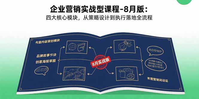 企业营销实战型课程-8月版：四大核心模块，从策略设计到执行落地全流程-月亮湾网创资源站