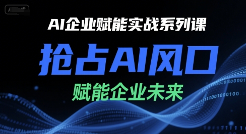 AI企业赋能实战系列课，抢占AI风口，赋能企业未来-月亮湾网创资源站