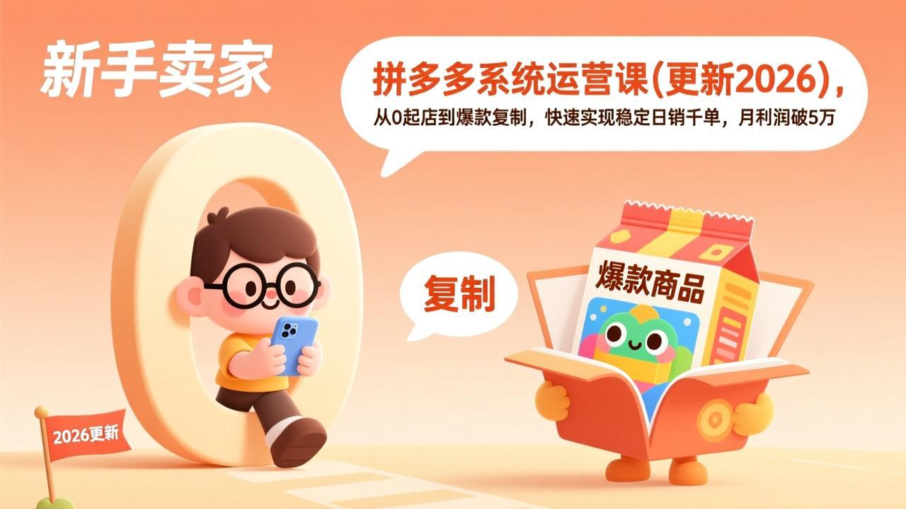 拼多多系统运营课(更新2026-月亮湾网创资源站