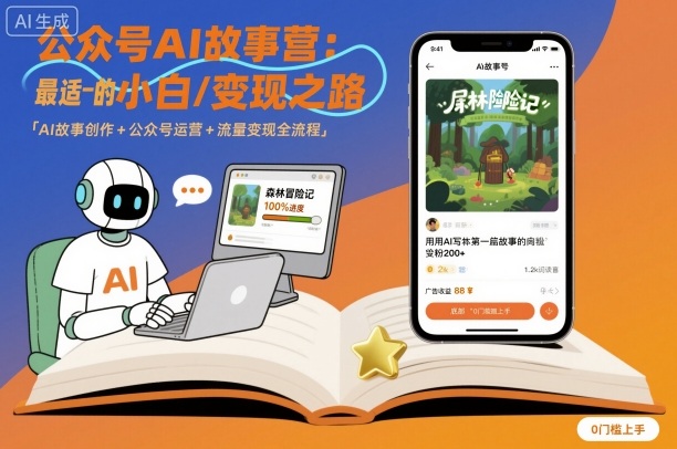 公众号ai故事营，最适合小白的自媒体变现之路-月亮湾网创资源站