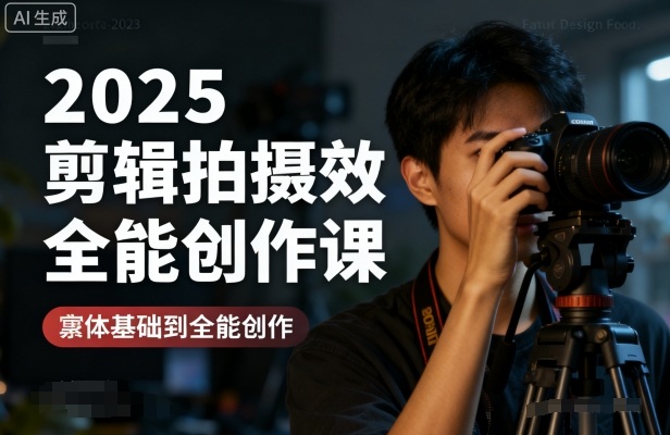2025剪辑拍摄特效全能创作课，零基础到全能创作-月亮湾网创资源站