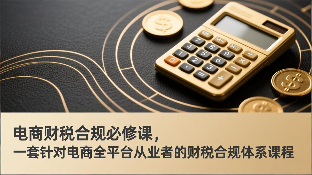 电商财税合规必修课，是一套针对电商全平台从业者的财税合规体系课程-月亮湾网创资源站