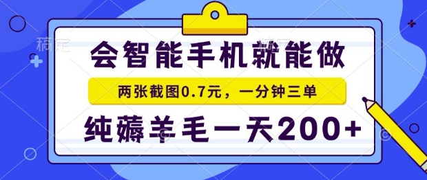 2025年零撸手机项目，二十秒一单，纯薅羊毛，一天200+做就有【揭秘】-月亮湾网创资源站