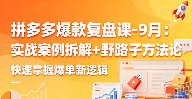 拼多多爆款复盘课-9月：实战案例拆解+野路子方法论，快速掌握爆单新逻辑-月亮湾网创资源站