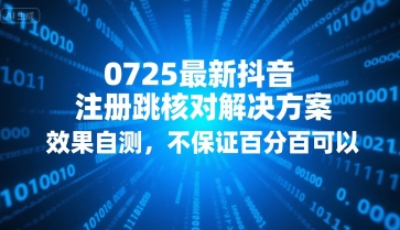 0725最新抖音注册跳核对解决方案，效果自测，不保证百分百可以-月亮湾网创资源站