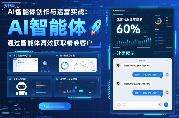 AI智能体创作与运营实战，实体门店通过智能体高效获取精准客户-月亮湾网创资源站
