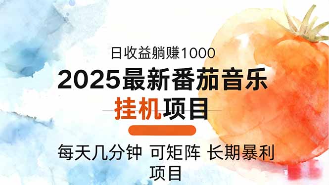 2025年最新番茄音乐人挂机项目，每天几分钟，月入1000＋，可矩阵，一台…-月亮湾网创资源站