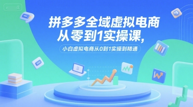 拼多多全域虚拟电商从零到1实操课，小白虚拟电商从0到1实操到精通-月亮湾网创资源站