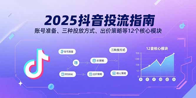 2025抖音投流指南，账号准备、三种投放方式、出价策略等12个核心模块-月亮湾网创资源站