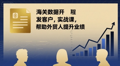 海关数据开发客户实战课，帮助外贸人提升业绩-月亮湾网创资源站