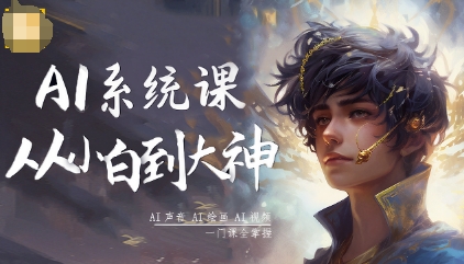 AI系统课程，从小白到大神系统学AI，AI声音-AI绘画-AI视频一门课全掌握-月亮湾网创资源站