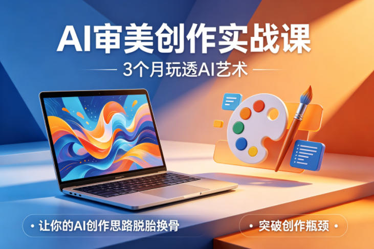 AI审美创作实战课，3个月玩透AI艺术，让你的AI创作思路脱胎换骨，突破创作瓶颈-月亮湾网创资源站