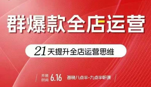 贾真电商群爆款全店运营，21天提升全店运营思维，起店、全店运营爆款不断-月亮湾网创资源站