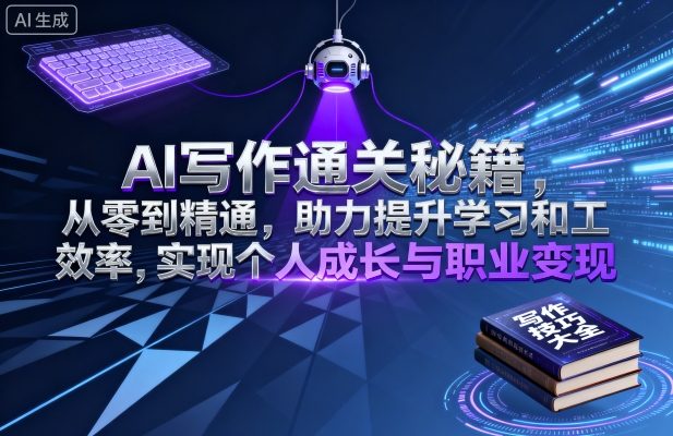 AI写作通关秘籍，从零到精通，助力提升学习和工作效率，实现个人成长与职业变现-月亮湾网创资源站