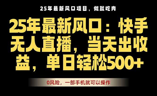 25年最新无人直播玩法，当天秒出单，一部手机就可操作-月亮湾网创资源站